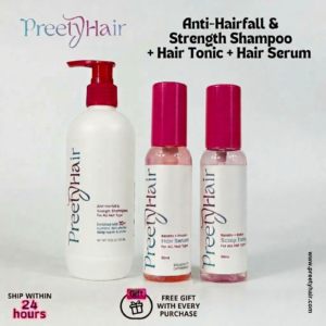 Preety Hair Anti-Hair Fall Shampoo + Hair Tonic + Hai Serum
